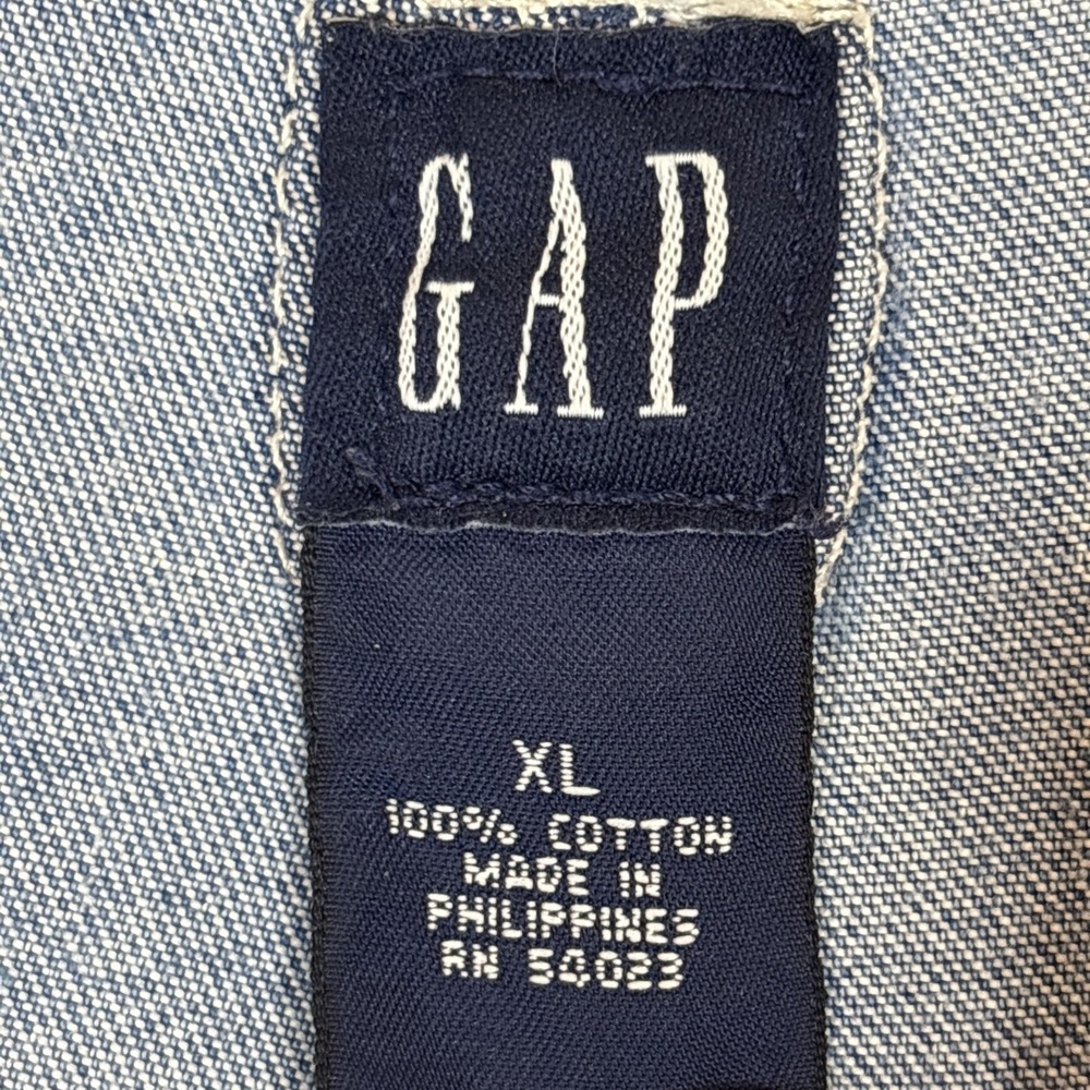 VTG GAP Denim Women's XL Blue Overalls Bib Shortalls Festival Y2K 12/2000 - Picture 10 of 11